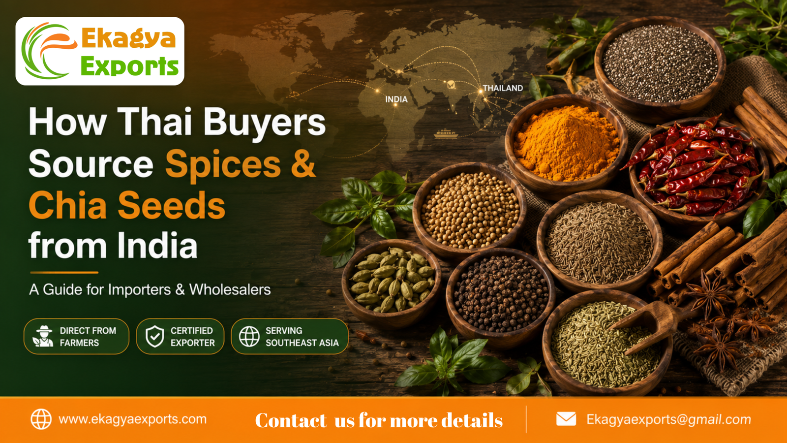 How Thai Buyers Are Sourcing Spices, Herbs & Chia Seeds from India: A Guide for Importers and Wholesalers